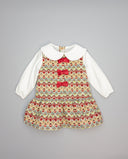 Vestido pichi de tejido tapicero con lazos delanteros