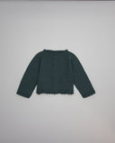 Chaqueta de tricot con lazo metalizado y botón de nácar inicial