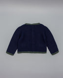 Chaqueta azul marino tipo austriaca de lana merino con botones metálicos