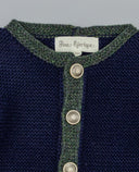 Chaqueta azul marino tipo austriaca de lana merino con botones metálicos