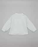 Camisa niño verde jade de viella con cuello mao y botones de madera