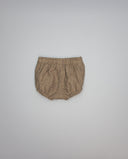 Pantalón corto niño marrón de espiga con tres botones de madera