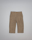 Pantalón niño marrón de espiga con bolsillos laterales