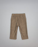 Pantalón niño marrón de espiga con bolsillos laterales