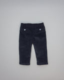 Navy corduroy boys trousers with welt pockets