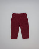 Pantalón niño granate de pana con bolsillos plastrón
