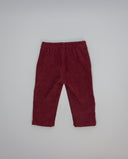 Pantalón niño granate de pana con bolsillos plastrón