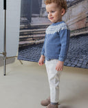 Pantalón niño gris de espiga con bolsillos