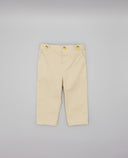 Pantalón niño beige de sarga algodón con bolsillos laterales