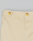 Pantalón niño beige de sarga algodón con bolsillos laterales