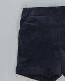 Navy corduroy boys shorts with side pockets