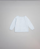 Chaqueta azul de cashmere con intarsia de conejitos