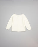 Chaqueta beige de cashmere con intarsia de conejitos