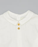Camisa niño crudo con lorzas y botones de madera