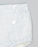 Baby gingham cotton shorts with mother-of-pearl buttons