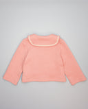 Chaqueta de niña de felpa rosa con cuello marinero y ondulina