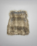 Girl faux fur vest with bow