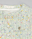 Chaqueta verde de tweed con botones dorados