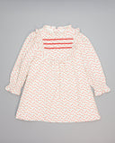 Vestido de micropana de cerezas con ondulina y volante en cuello