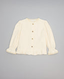 Cotton shirt with lace trim and coconut buttons