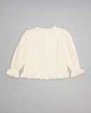 Cotton shirt with lace trim and coconut buttons