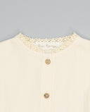 Cotton shirt with lace trim and coconut buttons