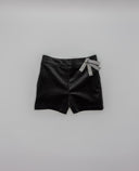 Short niña negro de terciopelo con lazo metalizado