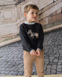 Pantalón de niño de sarga con bolsillos y ajuste interior