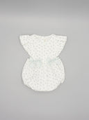 Baby romper with floral print and side bows