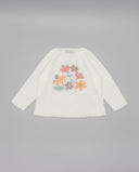 Baby cotton sweater with floral jacquard