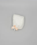 Baby gazar bonnet with satin bow
