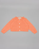 Baby cotton knit cardigan with openwork