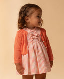 Baby cotton knit cardigan with openwork