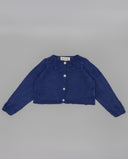 Baby cotton knit cardigan with openwork