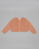 Baby cotton knit cardigan with openwork
