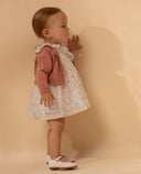 Baby cotton knit cardigan with openwork