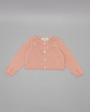 Baby cotton knit cardigan with openwork