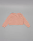Baby cotton knit cardigan with openwork