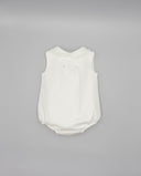 Baby piqué romper with lace collar
