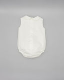 Baby piqué romper with lace collar