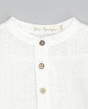 Camisa bebé lino blanca cuello mao botones madera Fina Ejerique, talla 12 meses