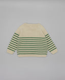 Stripe cotton and linen knit sweater
