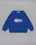 Cotton knit sweater fish motif