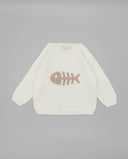 Cotton knit sweater fish motif