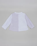 Seersucker stripe shirt mao collar