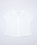 Seersucker shirt short sleeve peter pan collar