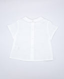 Seersucker shirt short sleeve peter pan collar