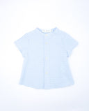 Gingham shirt mao collar