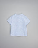 Linen shirt short sleeve mao collar