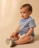 Linen shirt short sleeve mao collar